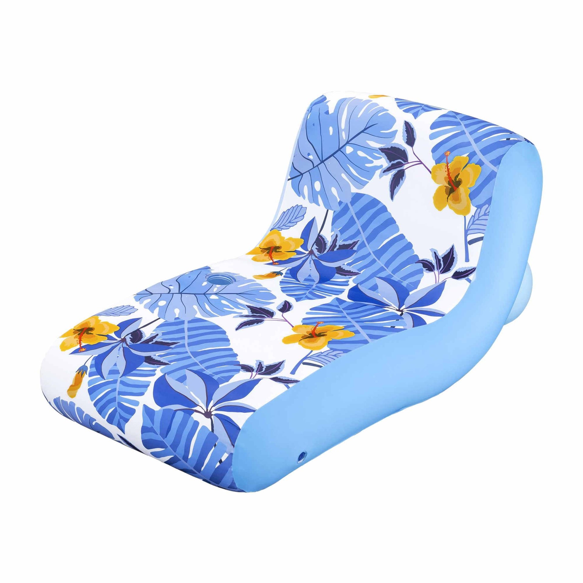 Bestway Inflatable Pool Float Sun Lounger with Cup Holder 163x94cm Blue Awezingly