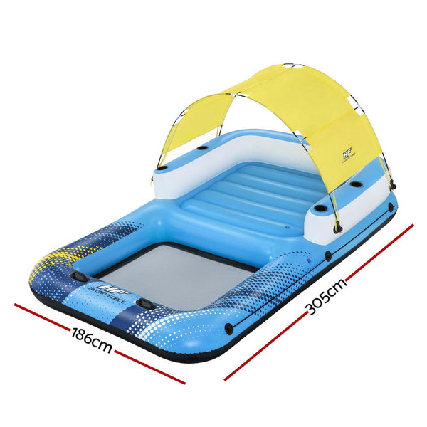 Bestway Inflatable Floating Island Float Lounger Sunshade Pool Bed 3.05Mx1.86M Bestway