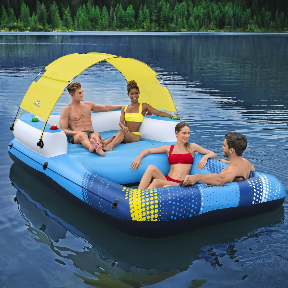 Bestway Inflatable Floating Island Float Lounger Sunshade Pool Bed 3.05Mx1.86M Bestway