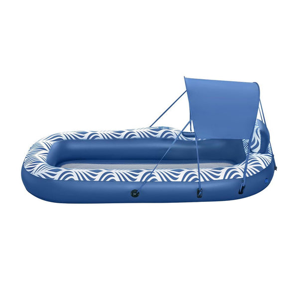 Bestway Inflatable Floating Float Lounger with Sunshade Canopy 1.98Mx1.12M Blue Bestway