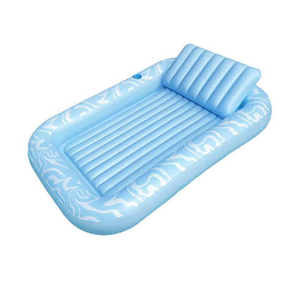 Bestway Float Floating Seat Pool Lounger Inflatable Lounge Chair Bed Pillow Cup Holder 2.03MX1.37M Awezingly