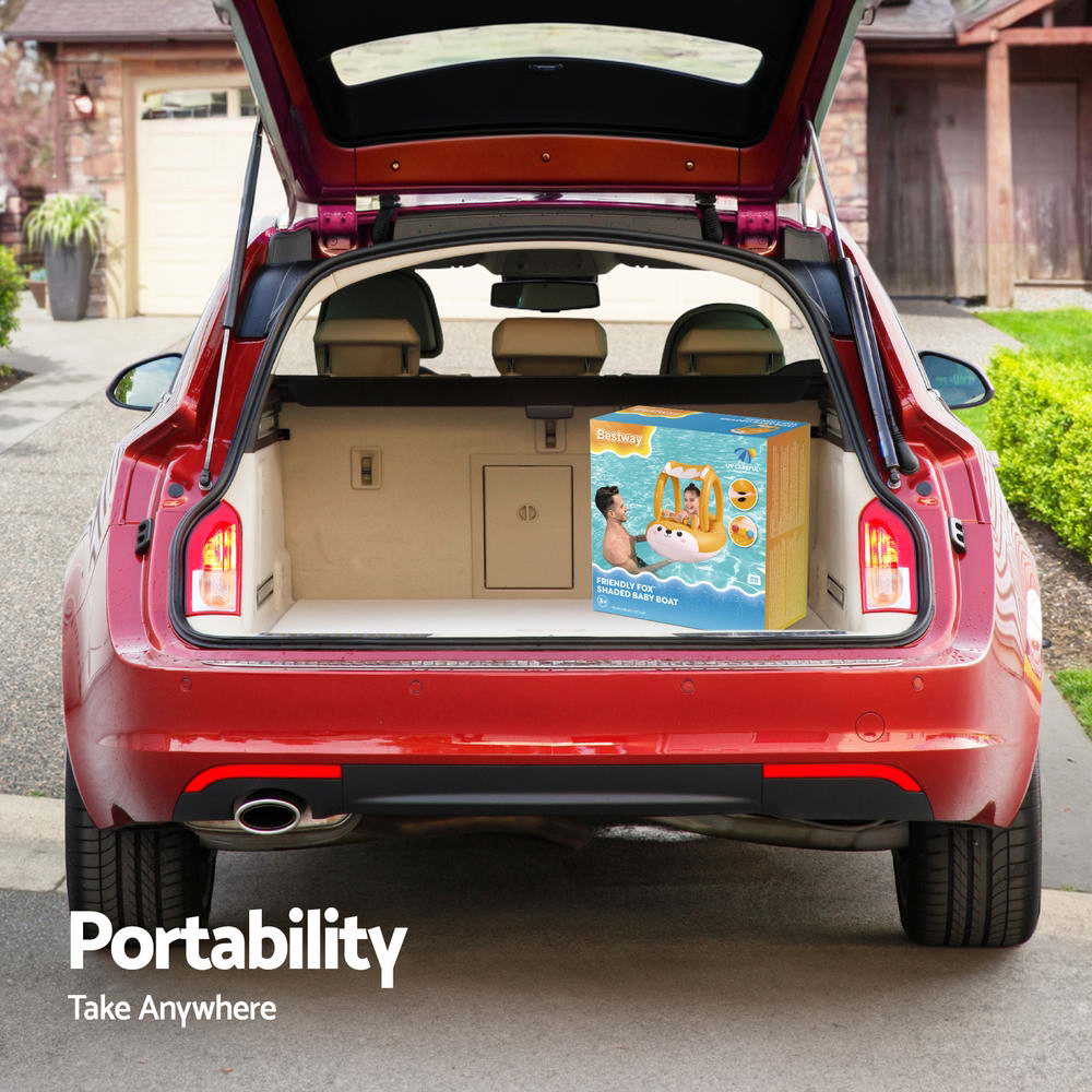 Bestway Kids Inflatable Fox Swim Float Floating Seat Canopy Pool Toys 94x66CM Bestway