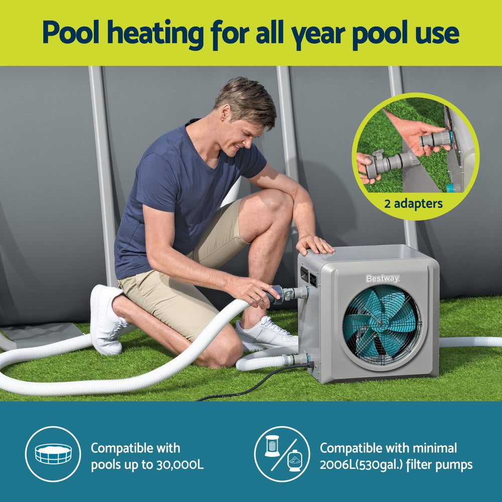 Bestway 4.4kW Pool Heater Water Temperature Heating Fit Pools up to 30,000L Awezingly