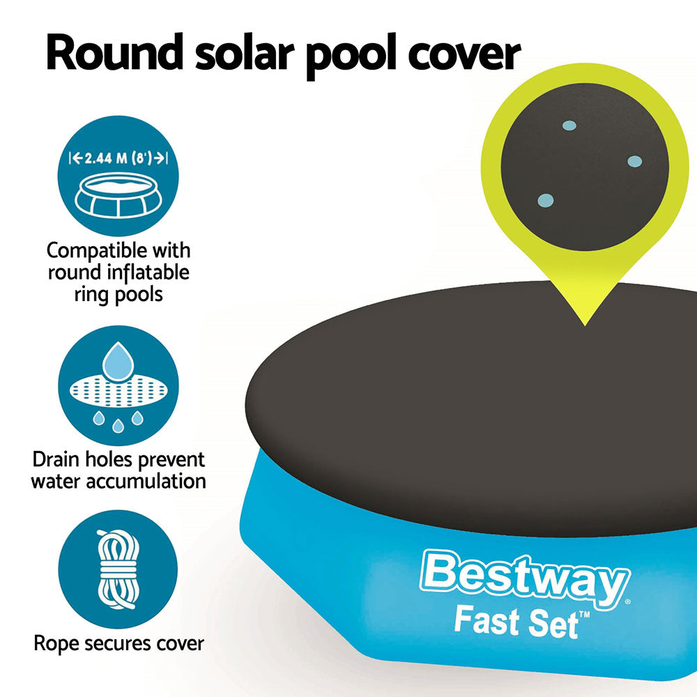 Bestway Pool Cover Fits 2.44m Above Ground Swimming Pool PVC Blanket Bestway