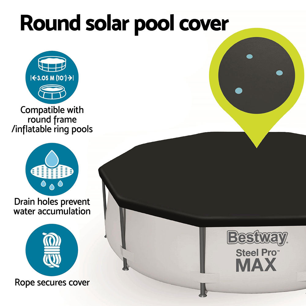 Bestway Pool Cover Fits 3.05m Round Above Ground Swimming Pool PVC Blanket Bestway