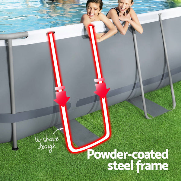 Bestway Swimming Pool 427x250x100cm Steel Frame Above Ground Pools Filter Pump Ladder 7250L Bestway