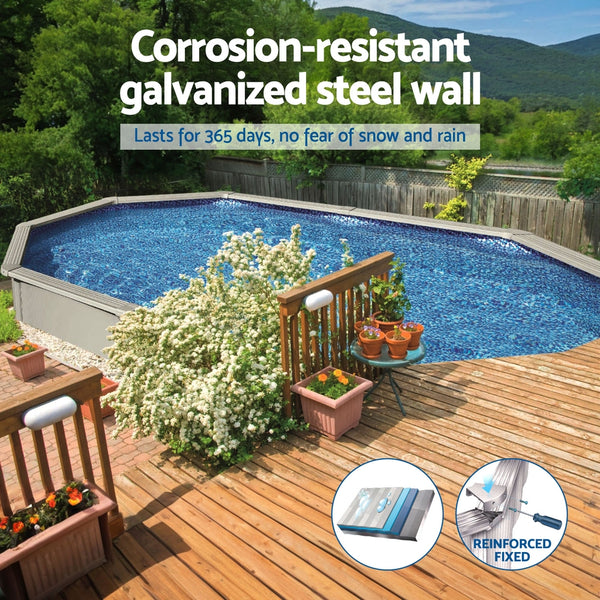 Bestway Swimming Pool 500x366x122cm Steel Frame Above Ground Pools Filter Pump Ladder 16296L Bestway