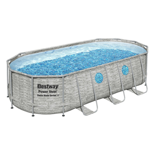 Bestway Swimming Pool 549x274x122cm Steel Frame Above Ground Pools Filter Pump Ladder 13430L Bestway