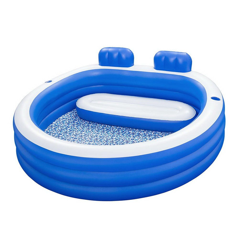Bestway Kids Inflatable Pool Above Ground Pools Bench Seat Cup Holder 231x219cm Bestway