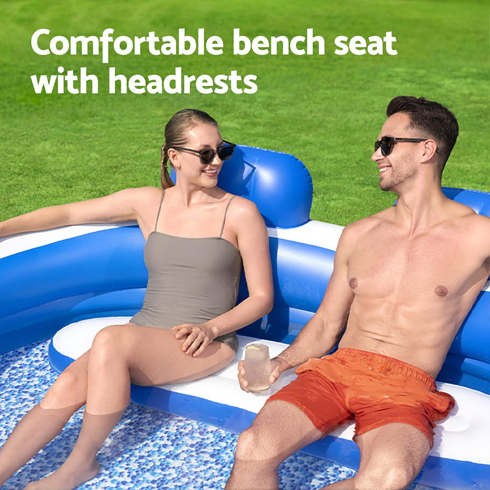 Bestway Kids Inflatable Pool Above Ground Pools Bench Seat Cup Holder 231x219cm Bestway