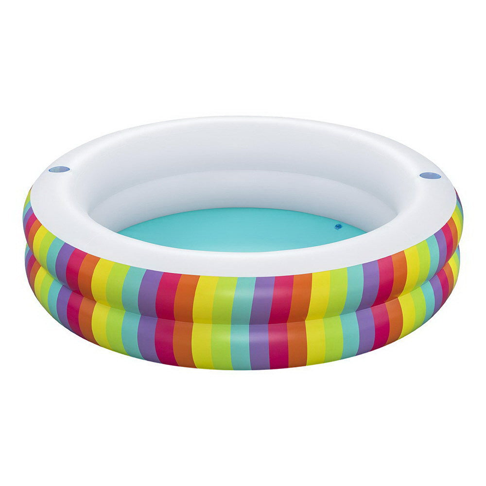Bestway Kids Inflatable Round Pool Above Ground Cup Holder Rainbow 206x206x51cm Bestway