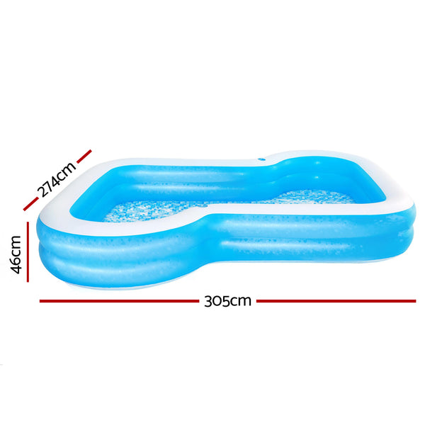 Bestway Kids Pool 305x274x46cm Inflatable Above Ground Swimming Pools 1207L Awezingly