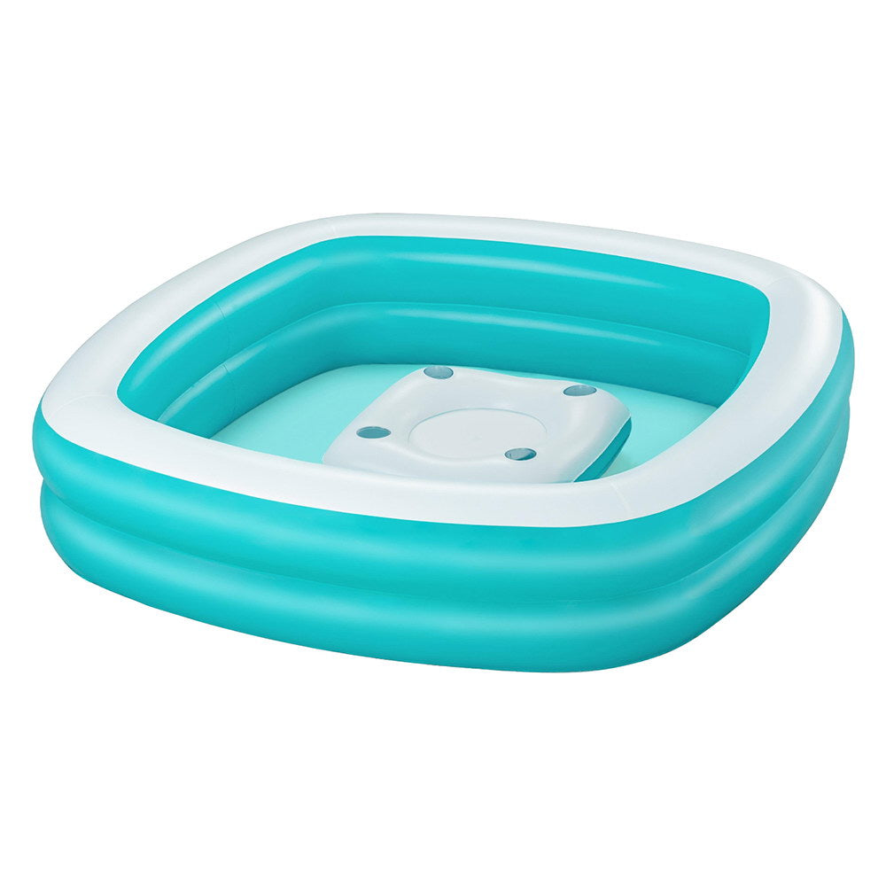 Bestway Kids Inflatable Family Pool with Center Console Cup Holder 218x218x48cm Bestway