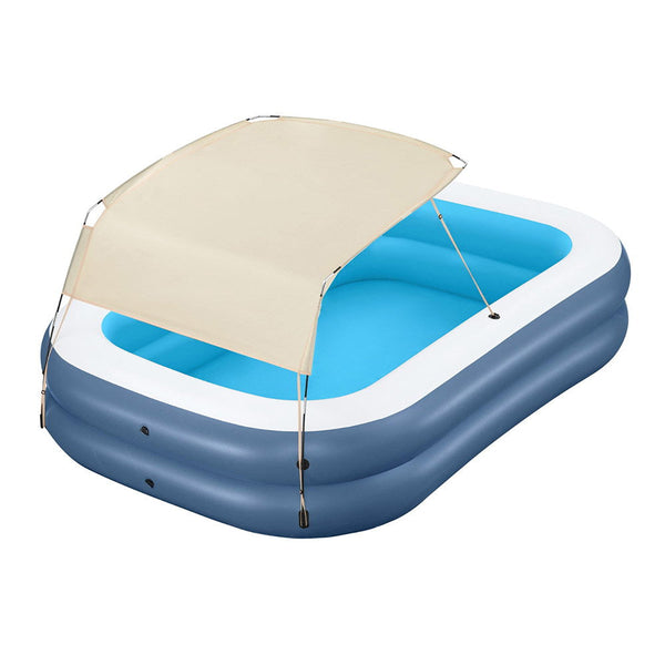 Bestway Kids Inflatable Pool Above Ground Splash Pool with Sunshade 254x178cm Bestway