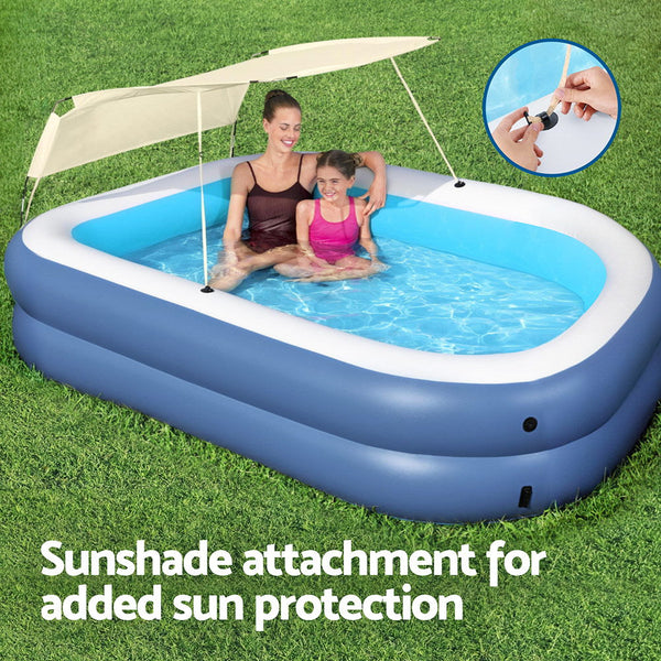 Bestway Kids Inflatable Pool Above Ground Splash Pool with Sunshade 254x178cm Bestway