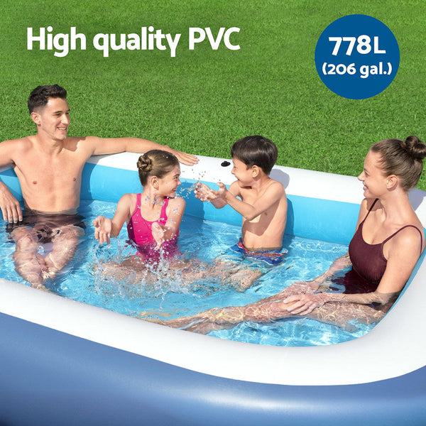 Bestway Kids Inflatable Pool Above Ground Splash Pool with Sunshade 254x178cm Bestway