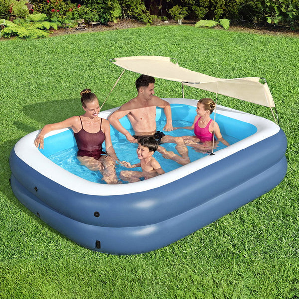 Bestway Kids Inflatable Pool Above Ground Splash Pool with Sunshade 254x178cm Bestway