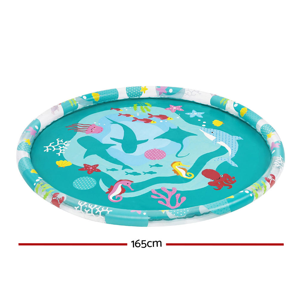 Bestway Kids Inflatable Pad Round Splash Pool Sprinkler Spray Toys Marine 165cm Bestway