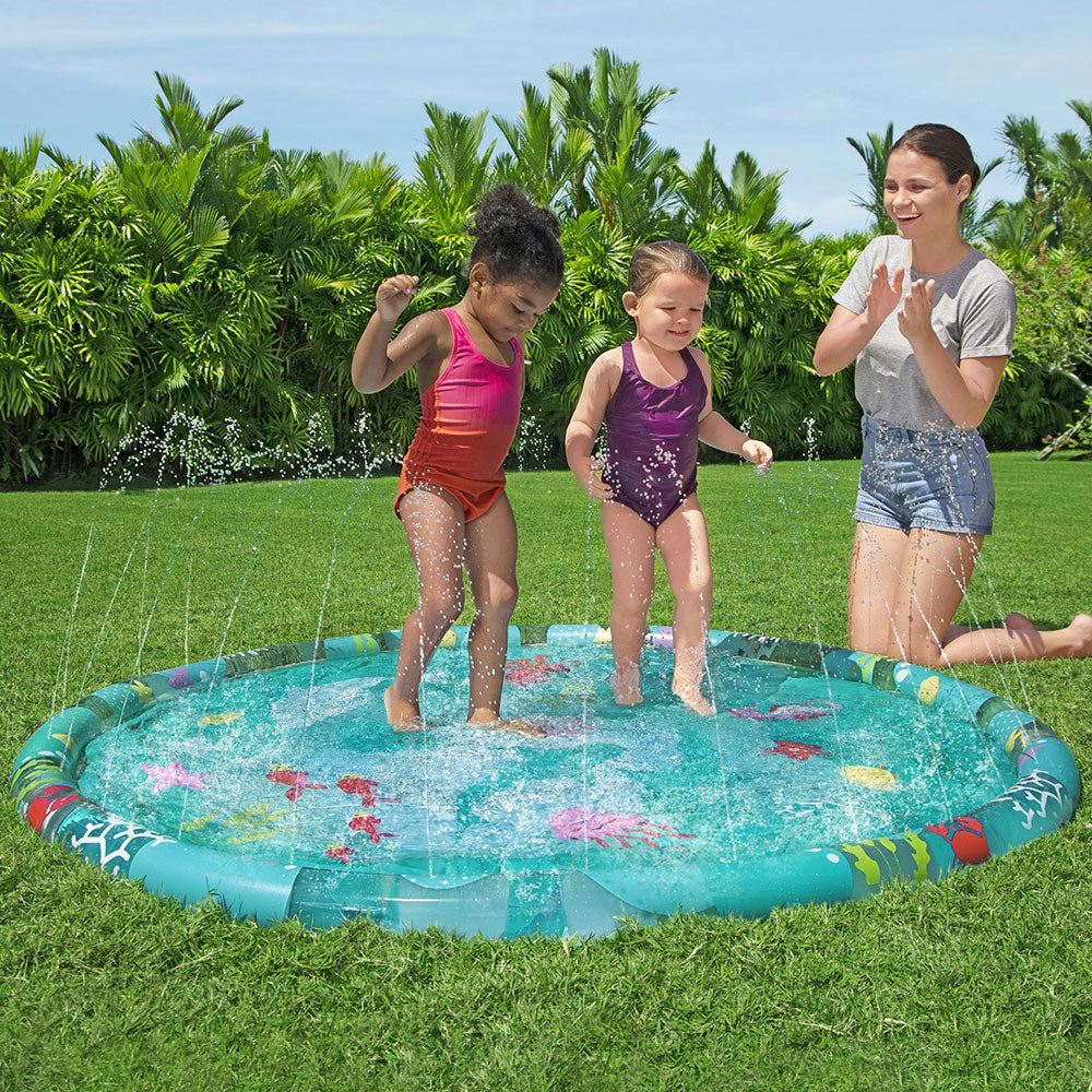 Bestway Kids Inflatable Pad Round Splash Pool Sprinkler Spray Toys Marine 165cm Bestway