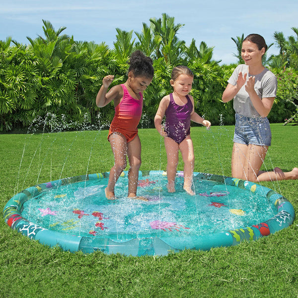 Bestway Kids Inflatable Pad Round Splash Pool Sprinkler Spray Toys Marine 165cm Bestway