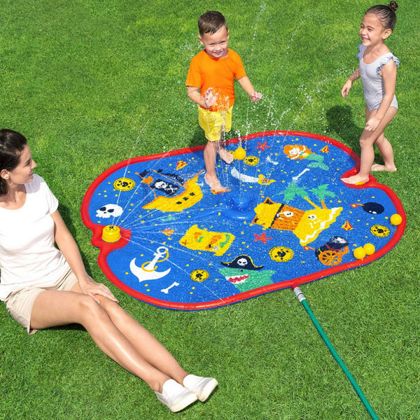 Bestway Kids Splash Pad Pool Sprinkler Spray Play Mat Water Fun Toys 170cm x140cm Awezingly