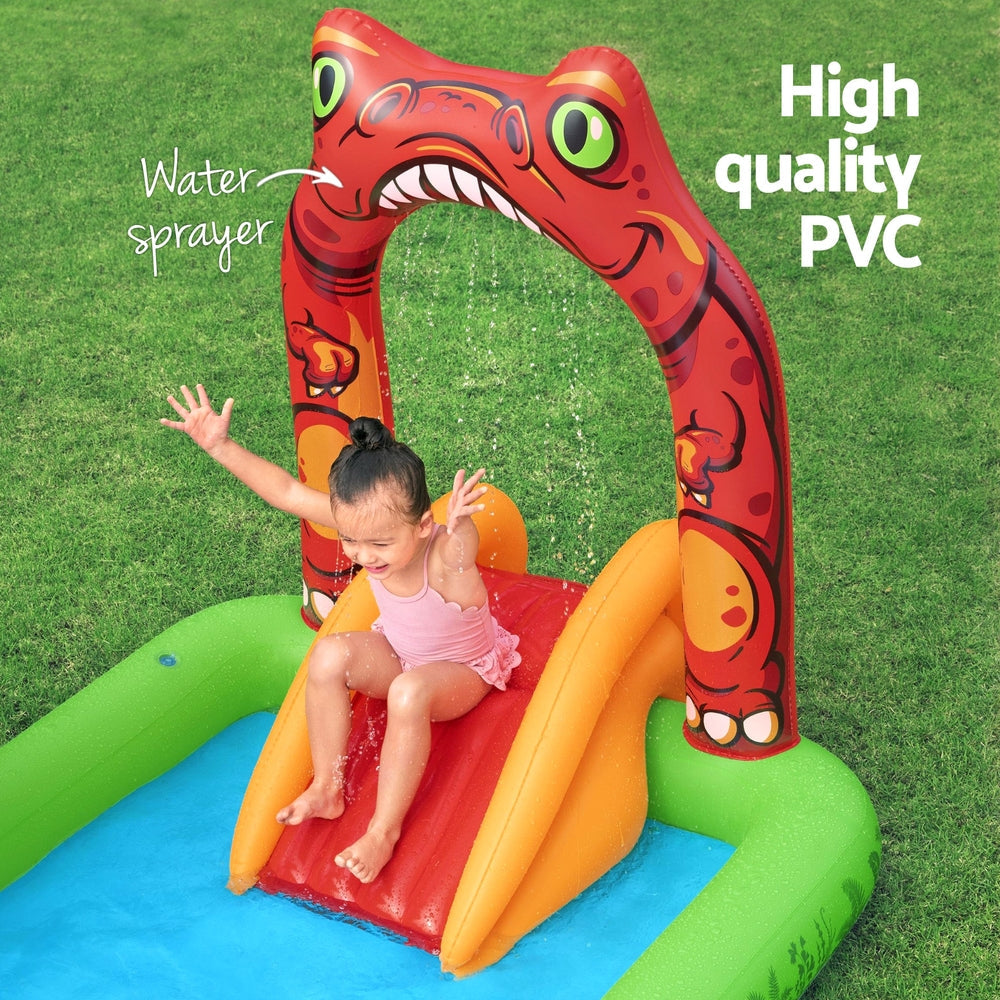 Bestway Kids Inflatable Play Splash Pool with Slide Ball Tossing Toys 242x140cm Bestway