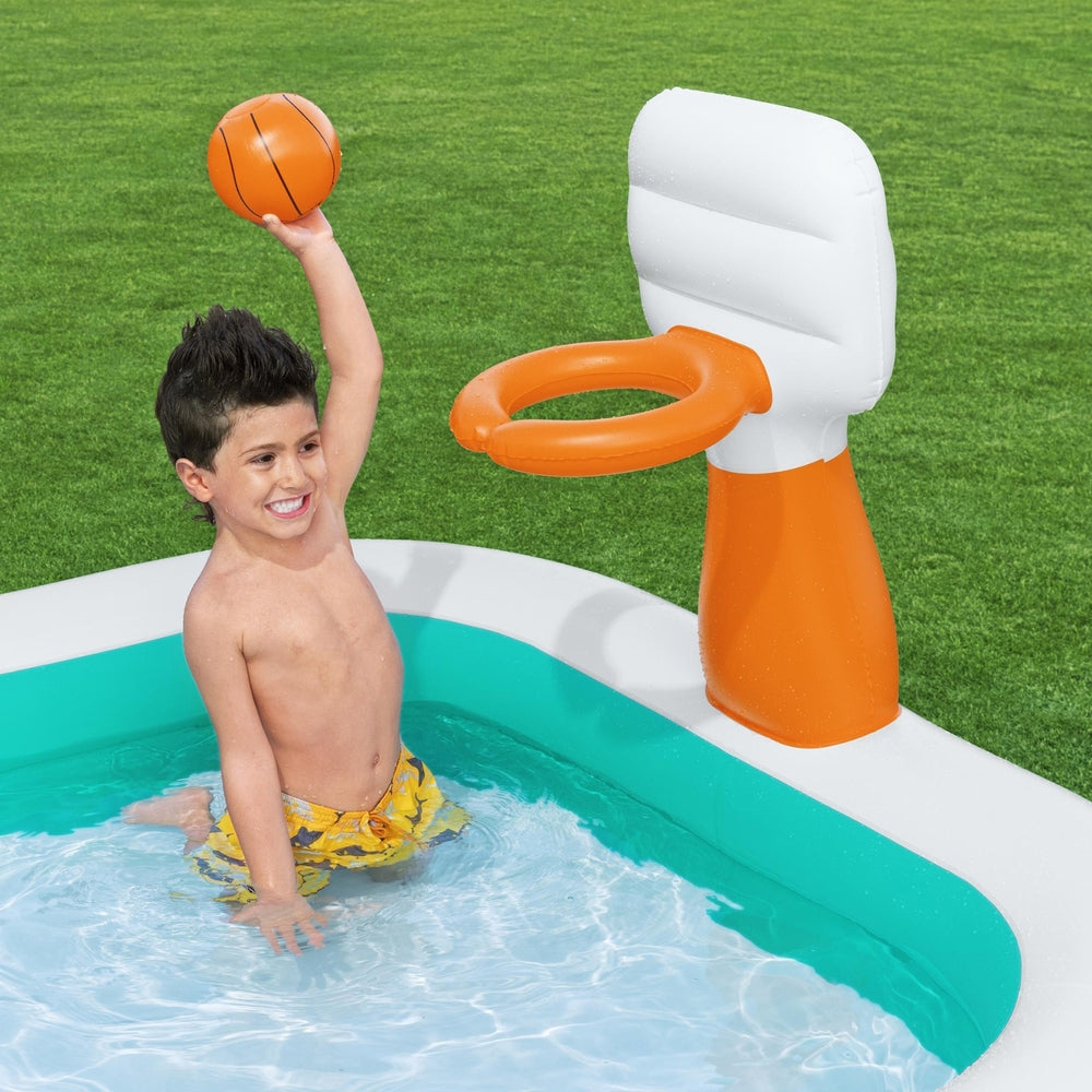 Bestway Kids Inflatable Pool Above Ground Play Pools Basketball Hoop 251x168cm Bestway
