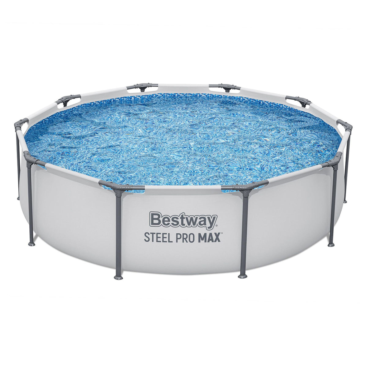 Bestway 305CM Swimming Pools Steel Above Ground Round Backyard Pool Set White Awezingly