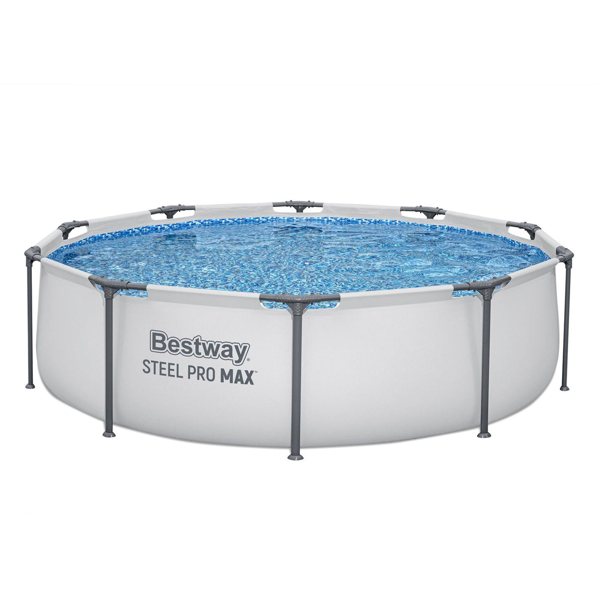 Bestway 305CM Swimming Pools Steel Above Ground Round Backyard Pool Set White Awezingly