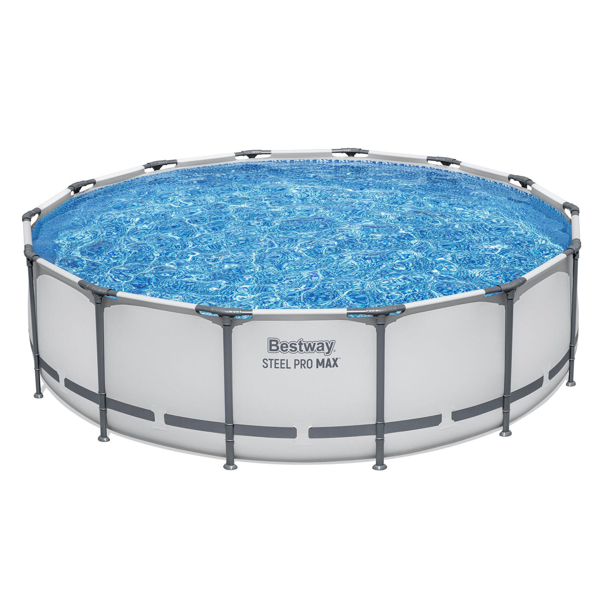 Bestway Swimming Pools 427cm x 107cm Steel Above Ground Round Backyard Pool Set White Awezingly