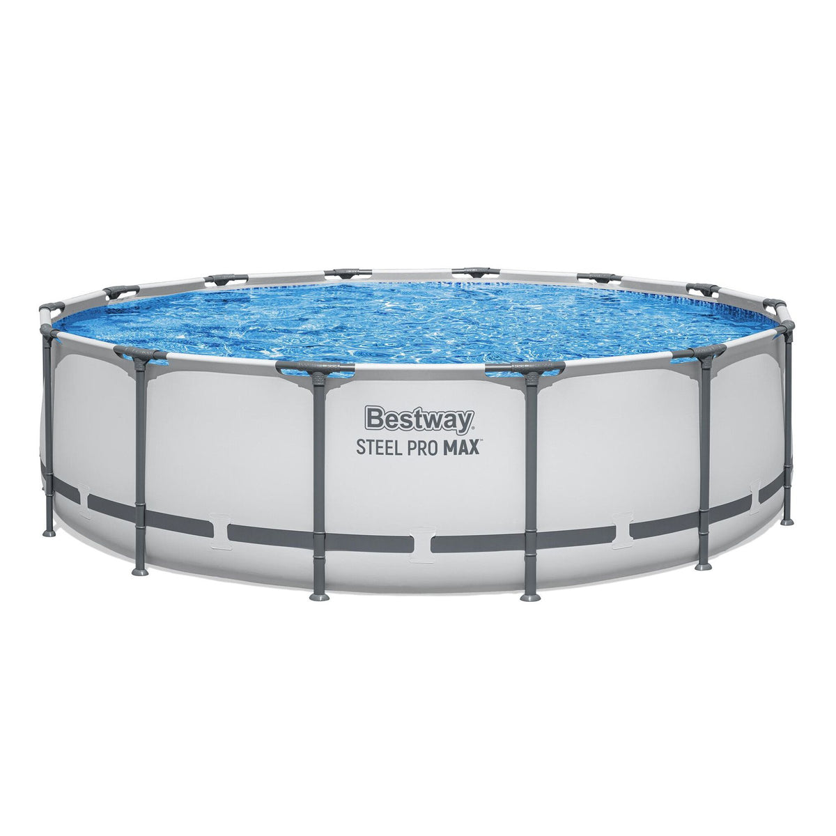 Bestway Swimming Pools 427cm x 107cm Steel Above Ground Round Backyard Pool Set White Awezingly