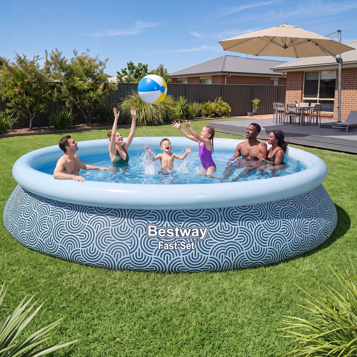 Bestway 457cm Swimming Pool Inflatable Above Ground Round Pools w/ Filter Pump Awezingly
