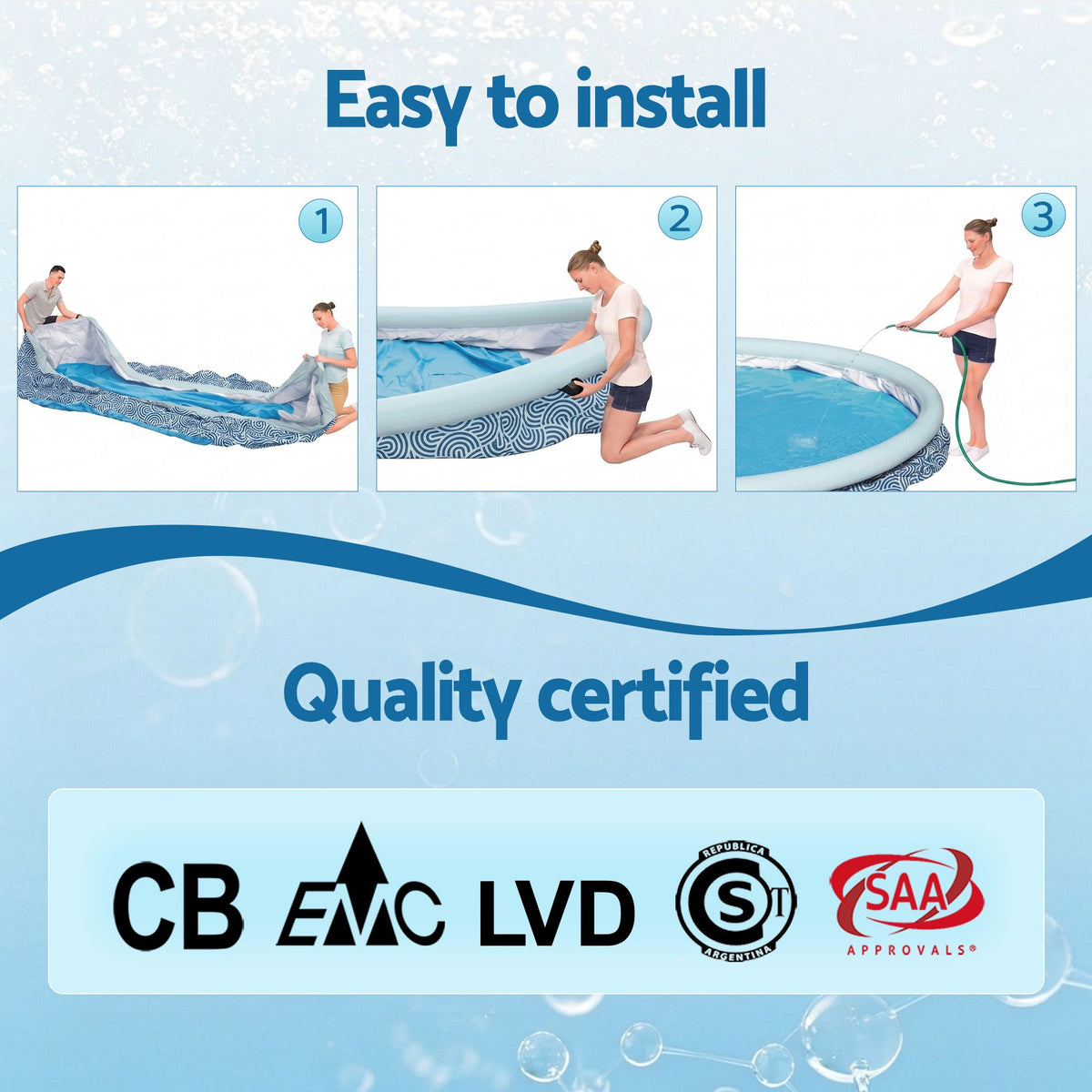 Bestway 457cm Swimming Pool Inflatable Above Ground Round Pools w/ Filter Pump Awezingly