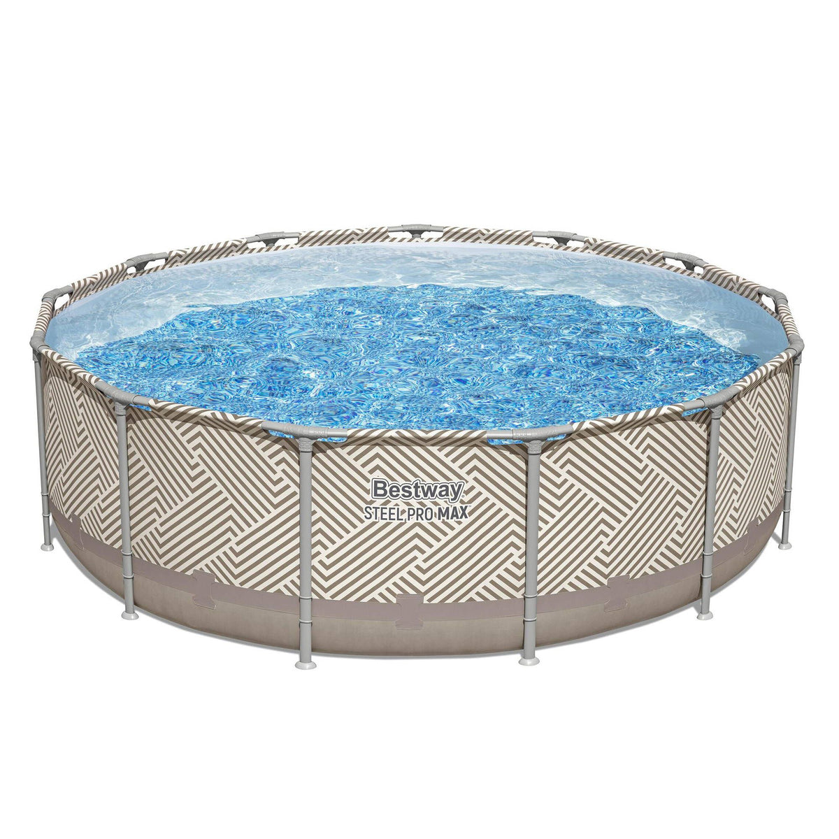 Bestway Swimming Pools 396cm x 107cm Steel Above Ground Canopy Backyard Pool Set White Awezingly