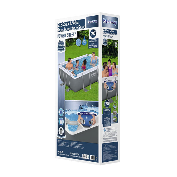 Bestway Swimming Pool 282x196x84cm Steel Frame Above Ground Pools Filter Pump 3662L Awezingly