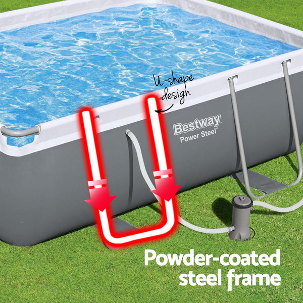 Bestway Swimming Pool 282x196x84cm Steel Frame Above Ground Pools Filter Pump 3662L Awezingly