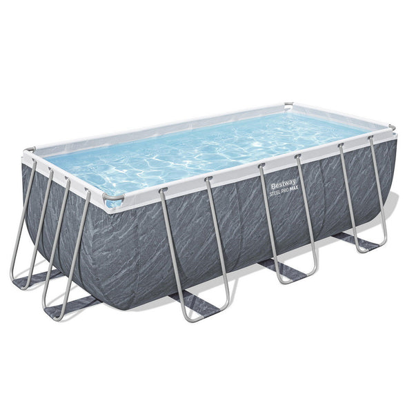 Bestway Swimming Pool 412x201x122cm Steel Frame Pool Set w/Pump Ladder Awezingly