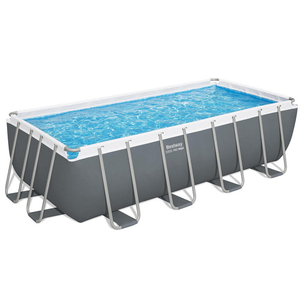 Bestway Swimming Pool Steel Frame Pool Set w/ Filter Pump Ladder Cover 488x244cm Awezingly