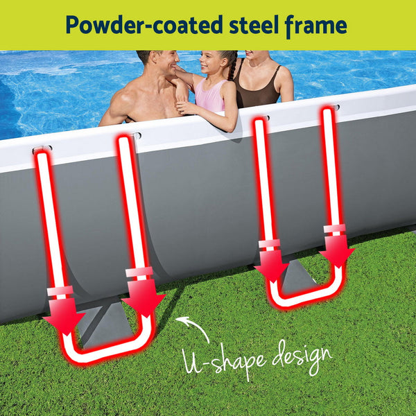 Bestway Swimming Pool Steel Frame Pool Set w/ Filter Pump Ladder Cover 488x244cm Awezingly