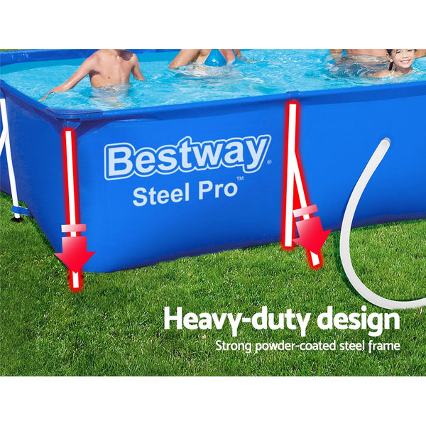 Bestway Swimming Pool 400x211x81cm Steel Frame Above Ground Pools w/ Filter Pump 5700L Awezingly