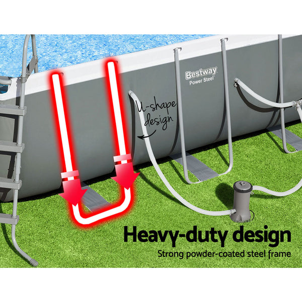 Bestway Swimming Pool 412x201x122cm Steel Frame Above Ground Pools Filter Pump Ladder 8124L Awezingly