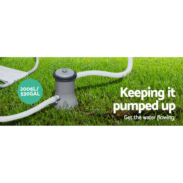 Bestway Swimming Pool 412x201x122cm Steel Frame Above Ground Pools Filter Pump Ladder 8124L Awezingly