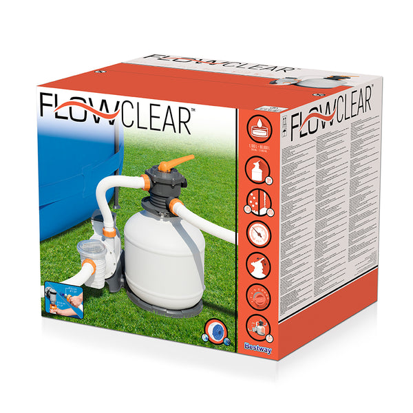 Bestway Pool Pump Sand Filter 3000GPH 11355L/H Pools Flowclear™ Filters Awezingly