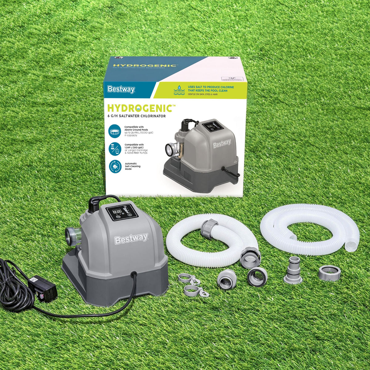 Bestway Hydrogenic 6g/h Saltwater Chlorinator System Pool Chlorine Generator Awezingly