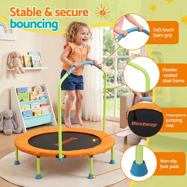Bestway 36inch Kids Trampoline Foldable Rebounder Fitness for Ages 3+ Orange Awezingly