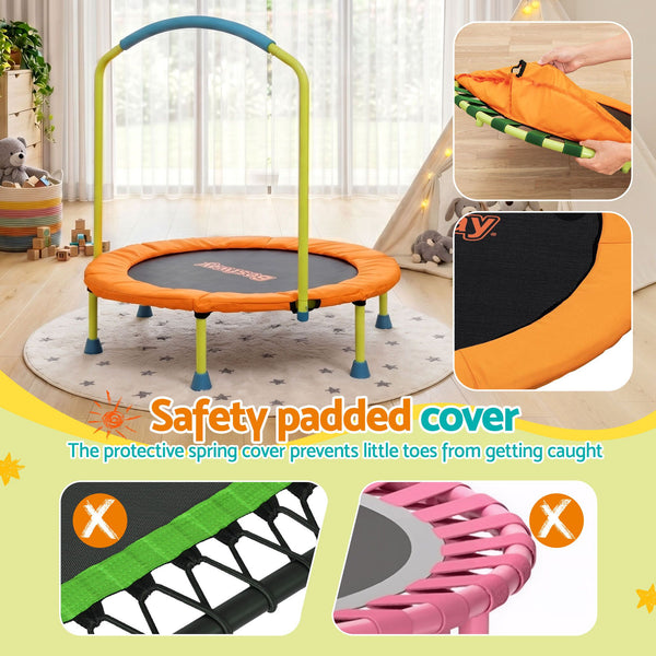 Bestway 36inch Kids Trampoline Foldable Rebounder Fitness for Ages 3+ Orange Awezingly