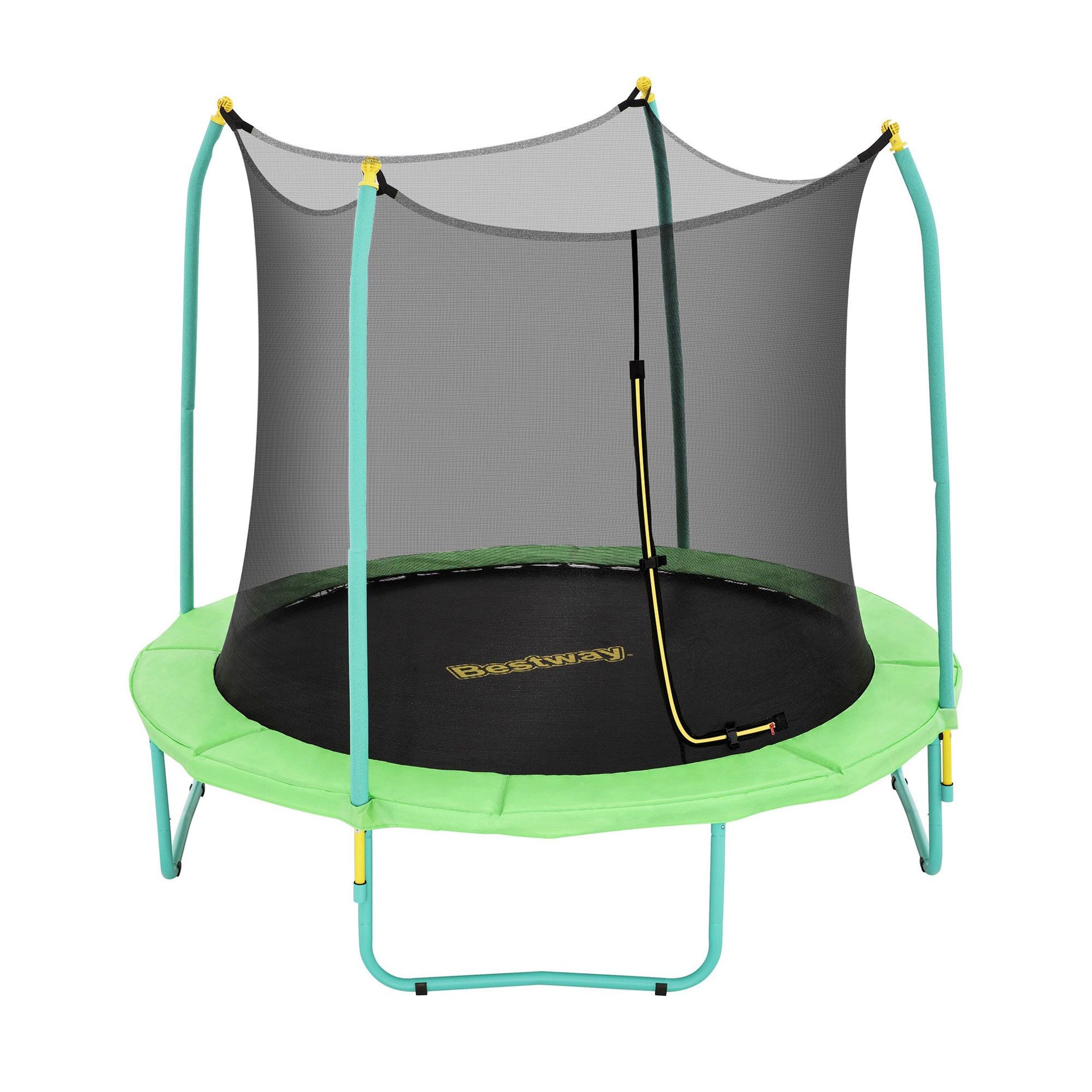 Bestway 8ft Trampoline Kids Rebounder Safety Net Enclosure Outdoor Fitness 2.44m for Ages 6+ Awezingly