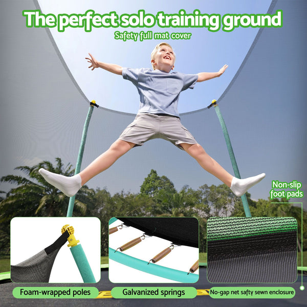 Bestway 8ft Trampoline Kids Rebounder Safety Net Enclosure Outdoor Fitness 2.44m for Ages 6+ Awezingly