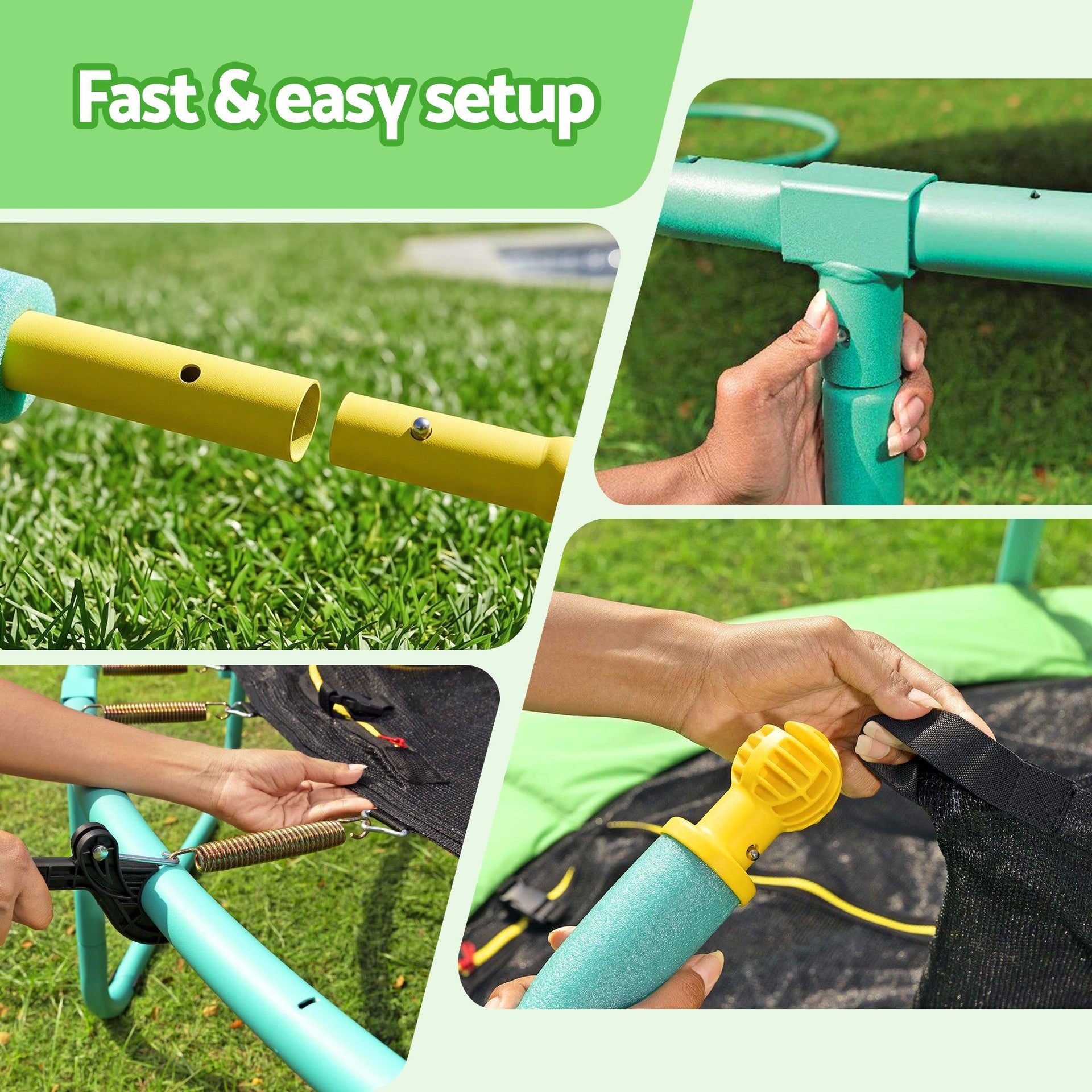 Bestway 8ft Trampoline Kids Rebounder Safety Net Enclosure Outdoor Fitness 2.44m for Ages 6+ Awezingly