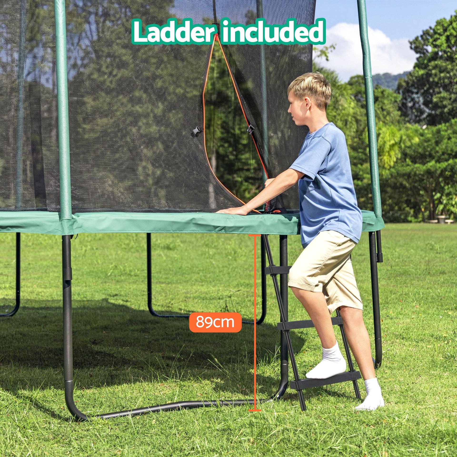 Bestway 14ft Trampoline Kids Rebounder Safety Net Enclosure Outdoor Fitness 4.27m for Ages 6+ Awezingly